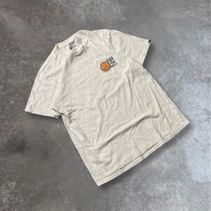 Vans Off The Wall Graphic T Shirt Cream Sun Butterfly Mens Medium Slim Fit